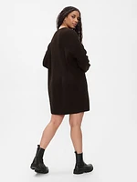 CashSoft Shaker-Stitch Mini Sweater Dress