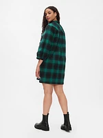 Flannel Utility Mini Shirtdress