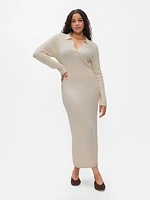 CashSoft Rib Midi Polo Sweater Dress