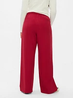 Wide-Leg Seamed Pull-On Pants