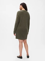 CashSoft Shaker-Stitch Mini Sweater Dress