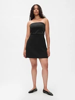 Strapless Mixed Media Mini Dress