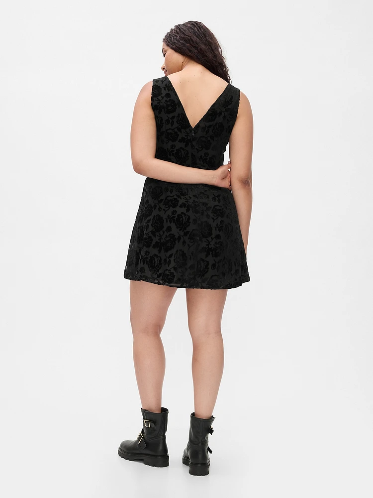 Velvet Floral Mini Dress