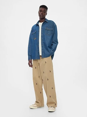 Gap × Disney Embroidered Baggy Khakis