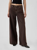 Mid Rise Cargo Baggy Jeans