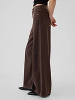 Mid Rise Cargo Baggy Jeans