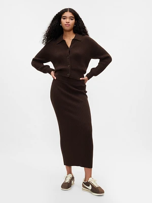 CashSoft Rib Sweater Maxi Skirt