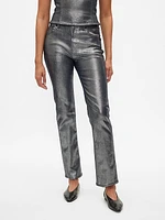 High Rise Metallic '90s Straight Jeans