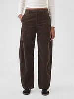 High Rise Corduroy Tapered Ankle Trousers