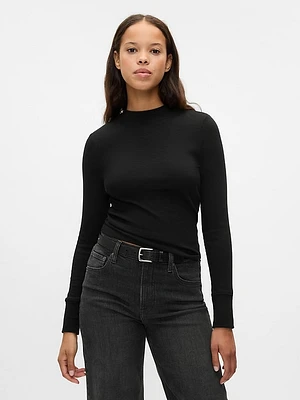 Essential Rib Mockneck T-Shirt