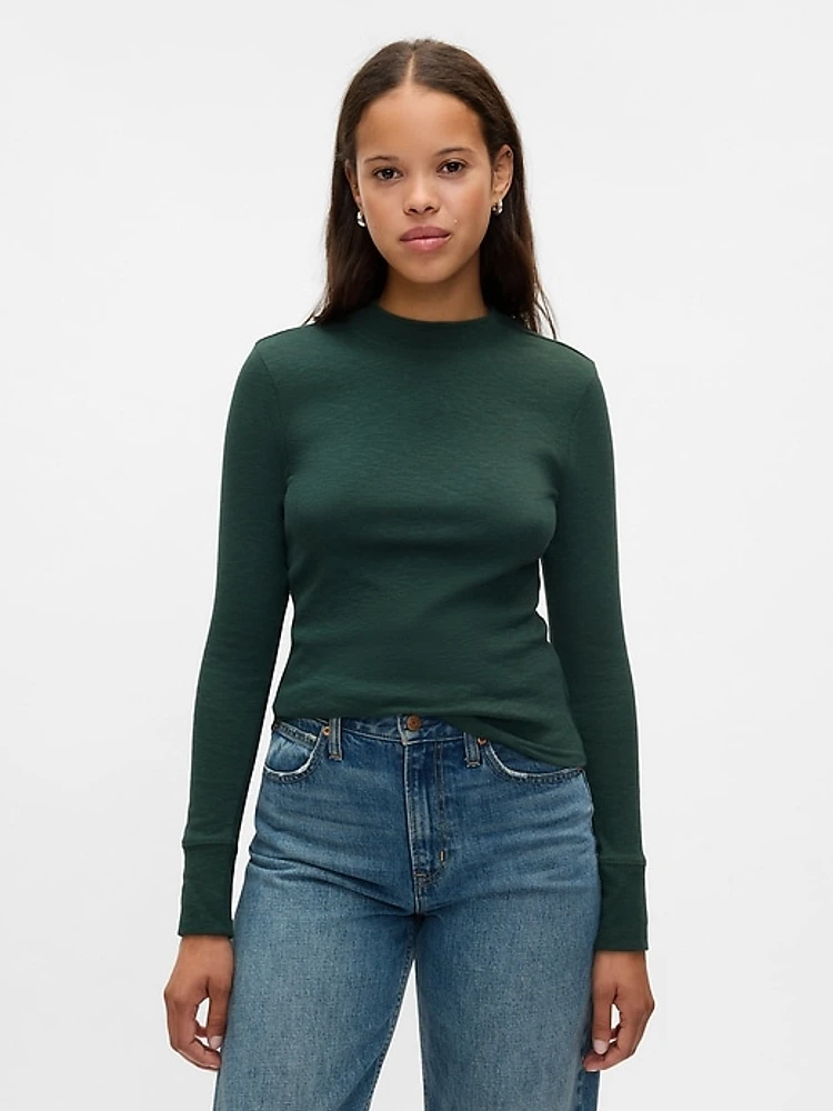 Essential Rib Mockneck T-Shirt