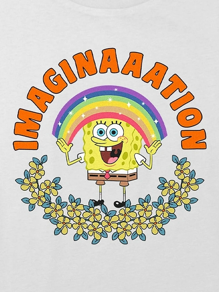 Kids Spongebob Imagination Graphic Boxy Crop Tee
