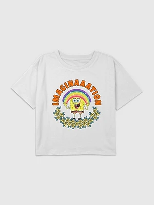 Kids Spongebob Imagination Graphic Boxy Crop Tee