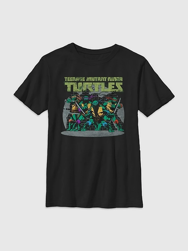 Kids Teenage Mutant Ninja Turtles Against the Wall Graphic Tee