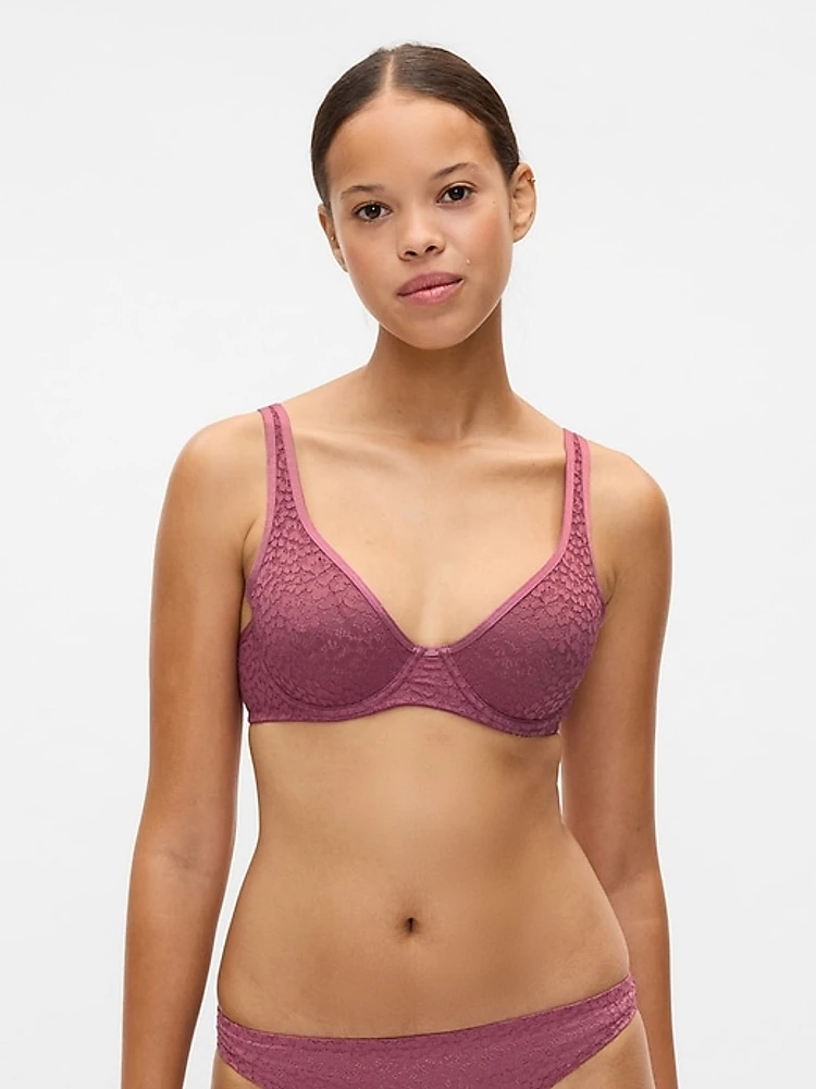 Lace Unlined Semi-Demi Bra