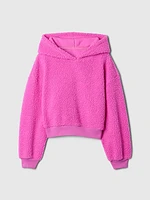 Kids Sherpa Cropped Hoodie