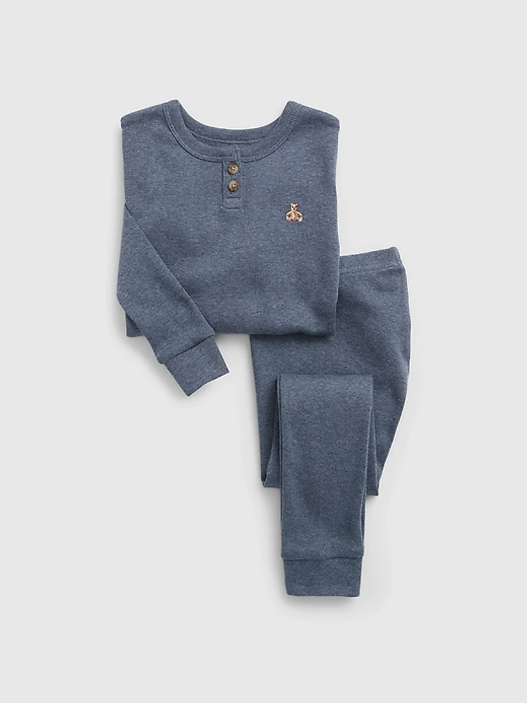 babyGap Organic Cotton Heather Henley PJ Set