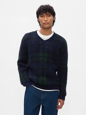 Plaid V-Neck Sweater