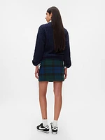 Plaid Wrap Mini Skirt