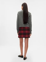 Plaid Wrap Mini Skirt