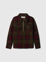 Kids Cozy Half-Zip Shirt Jacket