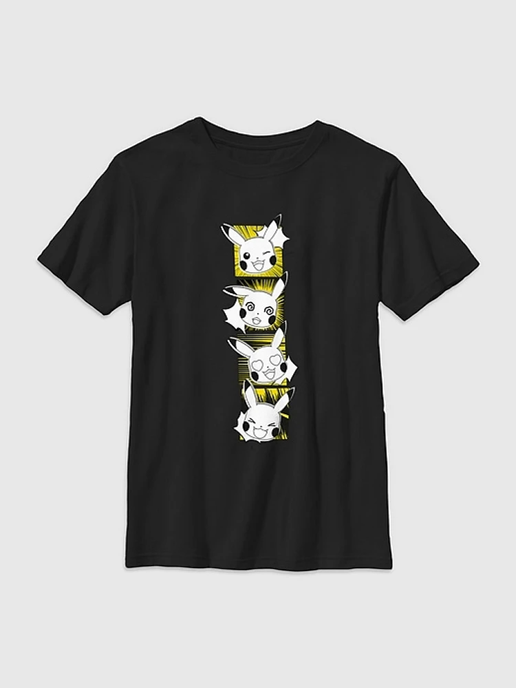 Kids Pokemon Pikachu Faces Graphic Tee