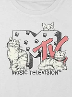 Kids MTV Cats Graphic Boxy Crop Tee