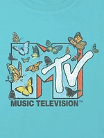 Kids MTV Butterflies Graphic Boxy Crop Tee