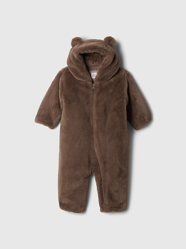 Baby Faux Fur Bear One-Piece