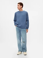 Waffle-Knit Raglan T-Shirt