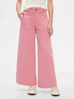 Kids High Rise Stride Wide-Leg Ankle Jeans