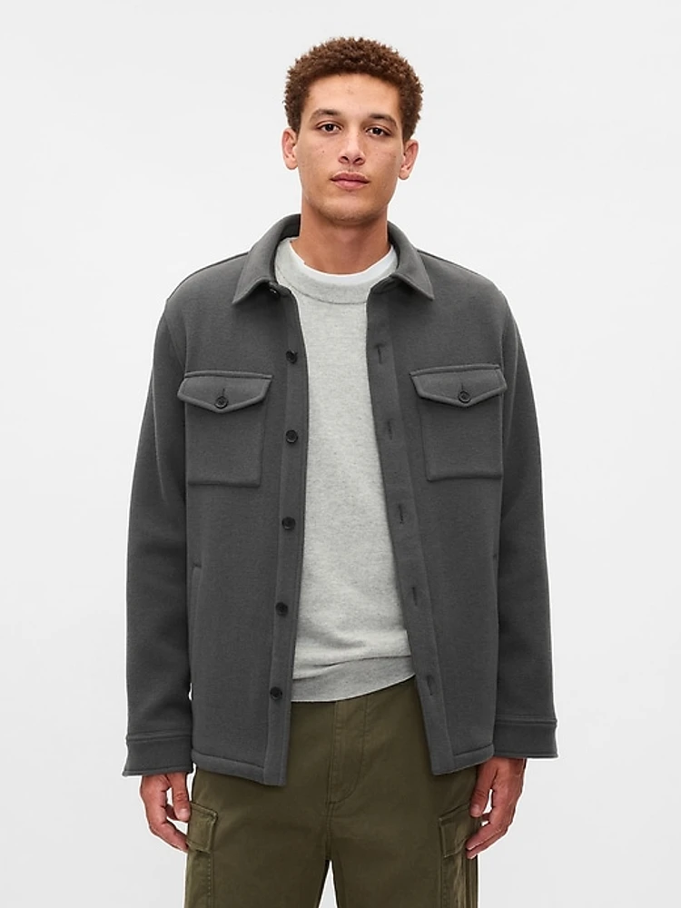 Wool-Blend Utility Shirt Jacket