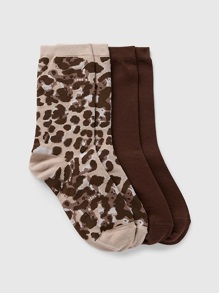 Leopard Crew Socks (2-Pack)