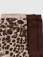 Leopard Crew Socks (2-Pack)