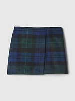 Plaid Wrap Mini Skirt