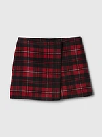 Plaid Wrap Mini Skirt