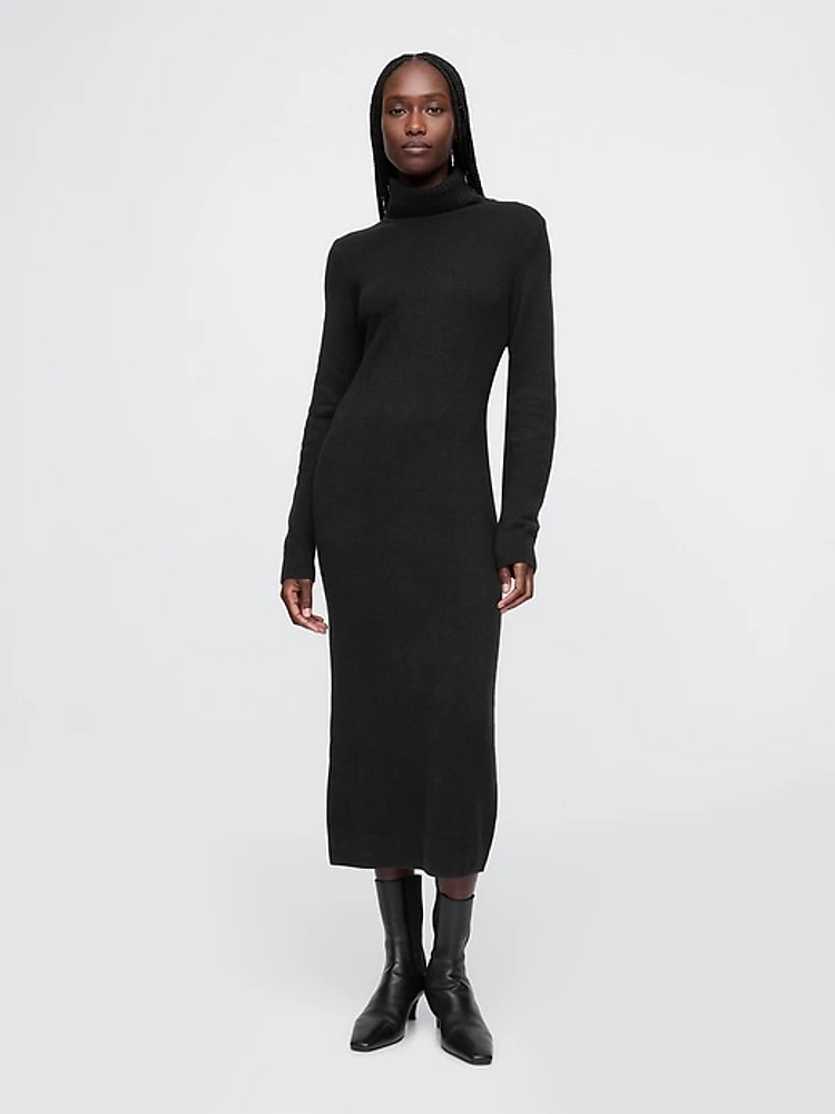 CashSoft Turtleneck Maxi Sweater Dress