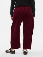 High Rise Corduroy Tapered Ankle Trousers