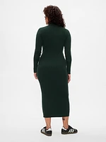 Turtleneck Rib Midi Sweater Dress