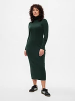 Turtleneck Rib Midi Sweater Dress