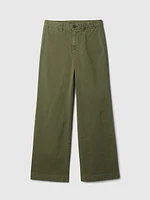 High Rise Stride Wide-Leg Ankle Khakis