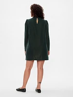 Recycled Velvet Puff Sleeve Mini Dress