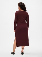 Modern Rib Tie-Knot Midi Dress