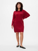 CashSoft Cable-Knit Mini Sweater Dress