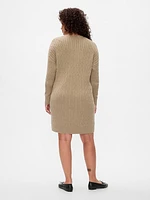 CashSoft Cable-Knit Mini Sweater Dress