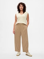 365 High Rise Brushed Twill Pleated Taper Trousers