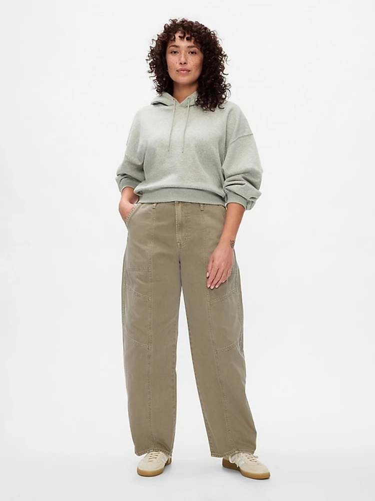 High Rise Crossover Barrel Jeans