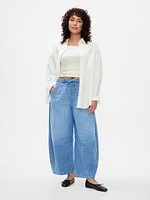 High Rise Pull-On Horseshoe Jeans