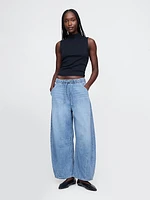 High Rise Pull-On Horseshoe Jeans