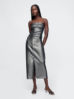 Foil Midi Skirt